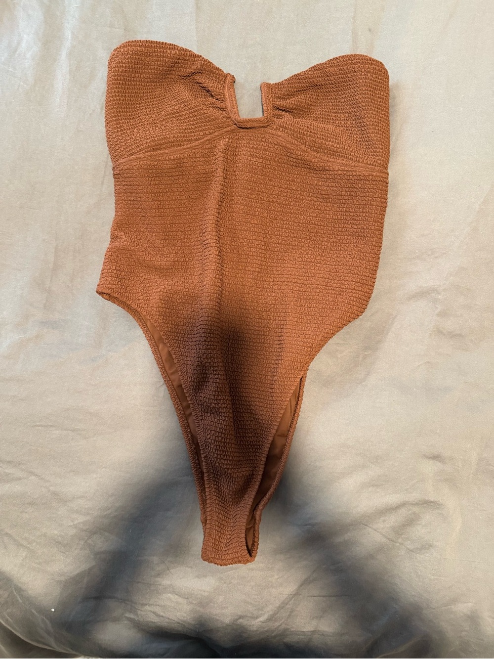 PacSun Swim Strapless One-Piece in Rust Brown
